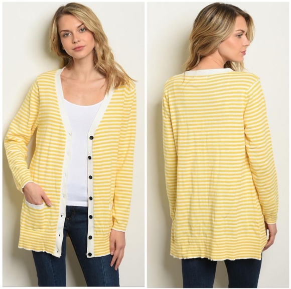 HYPED UNICORN Norsdtrom Yellow Striped Cardigan - Picture 2 of 2